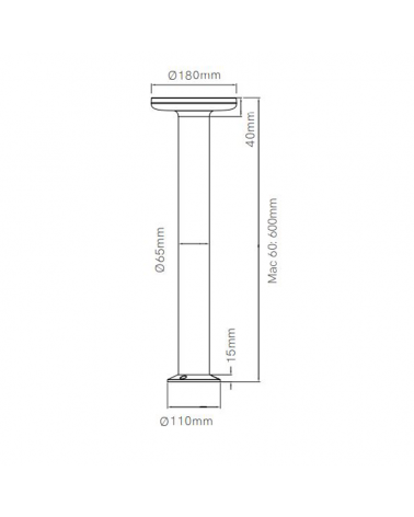 Baliza para exterior 60cm de aluminio y policarbonato IP65 LED 12W 3000K