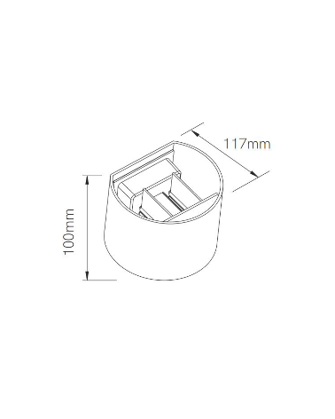 Wall lamp for exterior 10cm Upper and lower light LED 6.8W Aluminum 2700K
