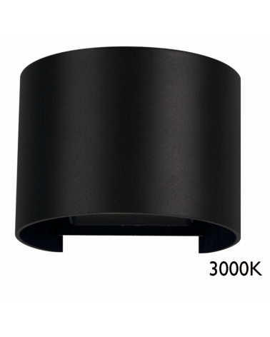 Black wall lamp for exterior 10cm Upper and lower light LED 6.8W Aluminum 3000K