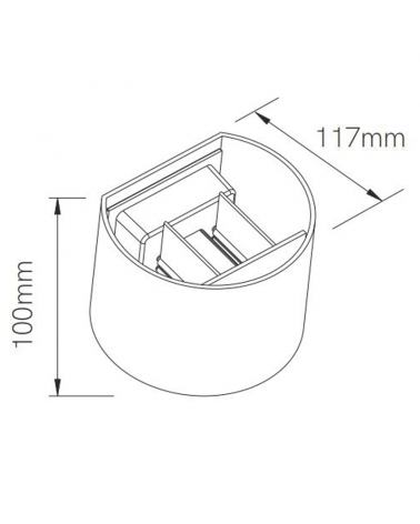 Aplique pared de exterior 10cm Luz superior e inferior LED 6,8W Aluminio 3000K