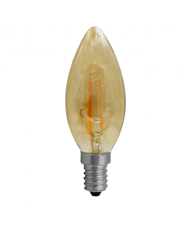 LED vintage Amber Candle Bulb 35mm. LED filaments 2W 2200K 140 Lm.
