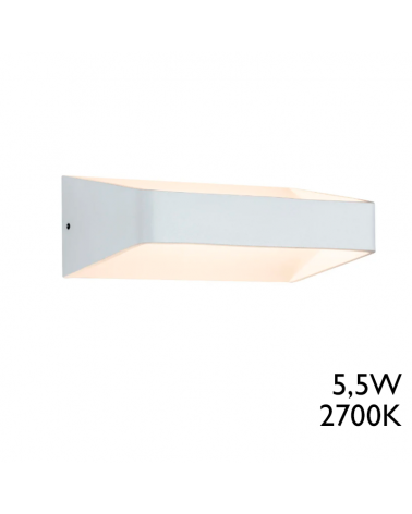 White wall lamp 20 cm for indoor aluminum luz superior en inferior LED 5.5W 2700K 560lm 230V