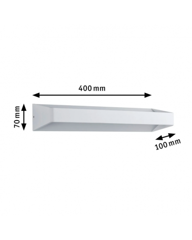Aplique de pared blanco 40 cm de interior aluminio LED 10,5W  2700K 1140lm  230V