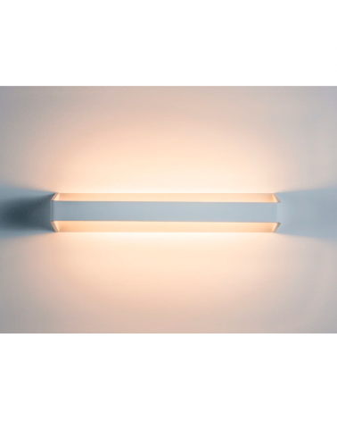 White wall lamp 40 cm for indoor aluminum luz superior en inferior LED 10,5W  2700K 1140lm  230V
