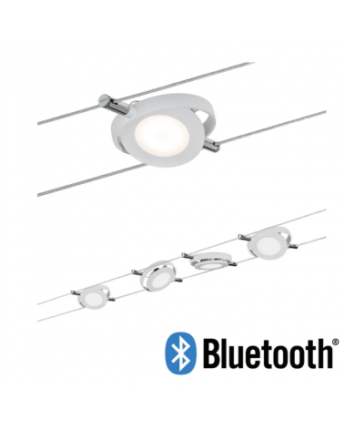 Sistema de cable LED 4x4W Bluetooth RoundMac 4x200lm 4x4W 2700K 230/12V blanco mate