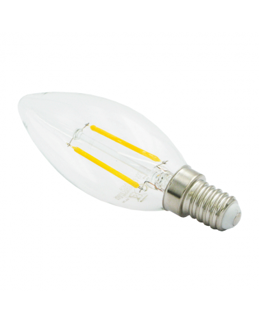 LED vintage Candle Bulb 35mm. Dimmable Clear LED filaments 4W E14 2700K 400 Lm.