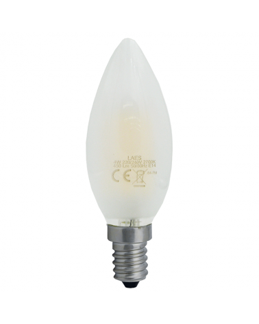 LED vintage Candle Bulb 35mm. Matte LED filaments Dimmable 4W E14 2700K 450 Lm.