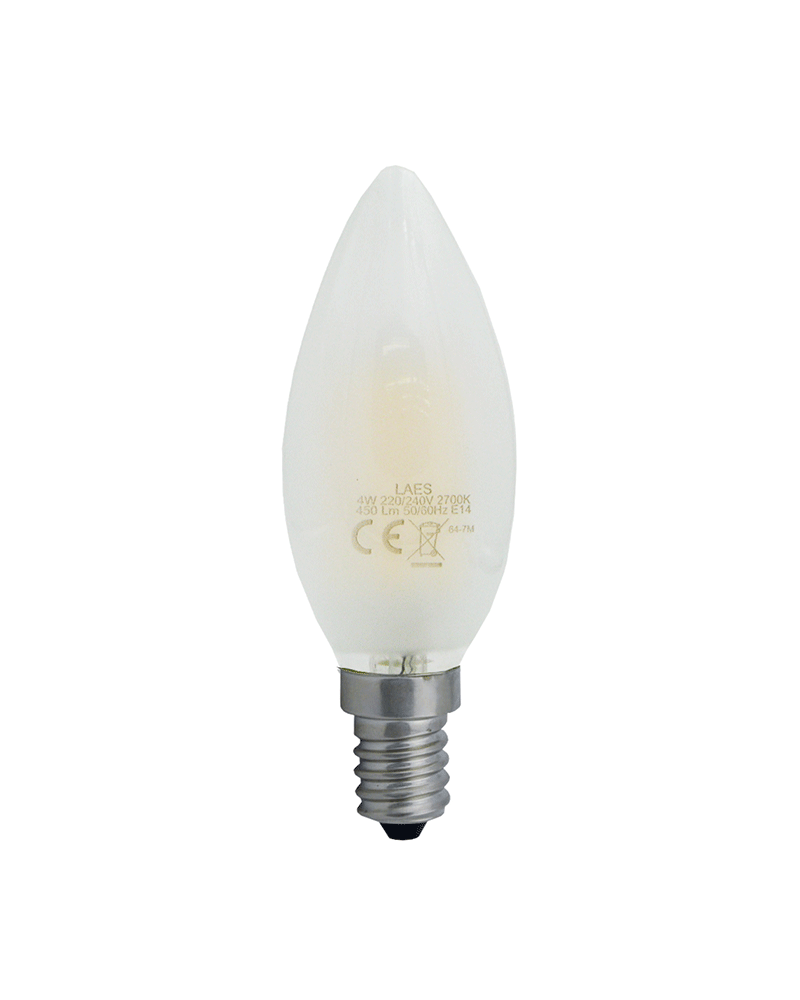 LED vintage Candle Bulb 35mm. Matte LED filaments 4W E14 2700K 450 Lm.