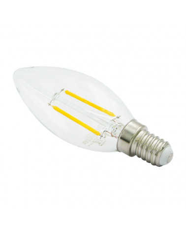 LED vintage Clear Candle Bulb 35mm. LED filaments 4W E14