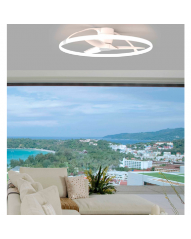 Ventilador de techo blanco 35W Ø105cm LED 75W control de voz mando y app