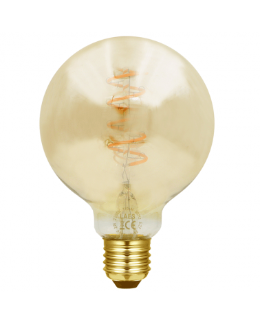 LED vintage Amber Globe Bulb 95mm. LED Vertical Spiral filaments E27 3W 2200K 110 Lm.