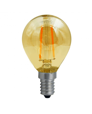 LED vintage golf ball bulb 45 mm. Amber Dimmable LED filaments E14 4W 2200K 350 Lm.