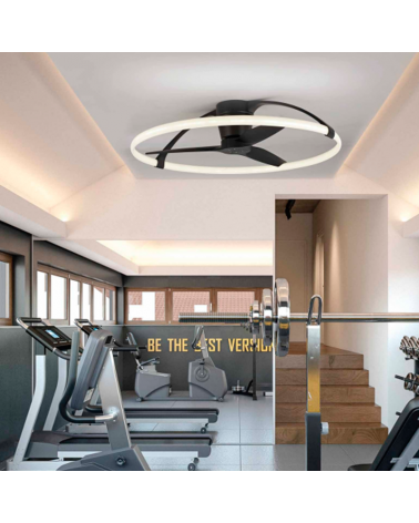 Ventilador de techo blanco y negro 35W  Ø105cm  LED 75W control de voz mando y app