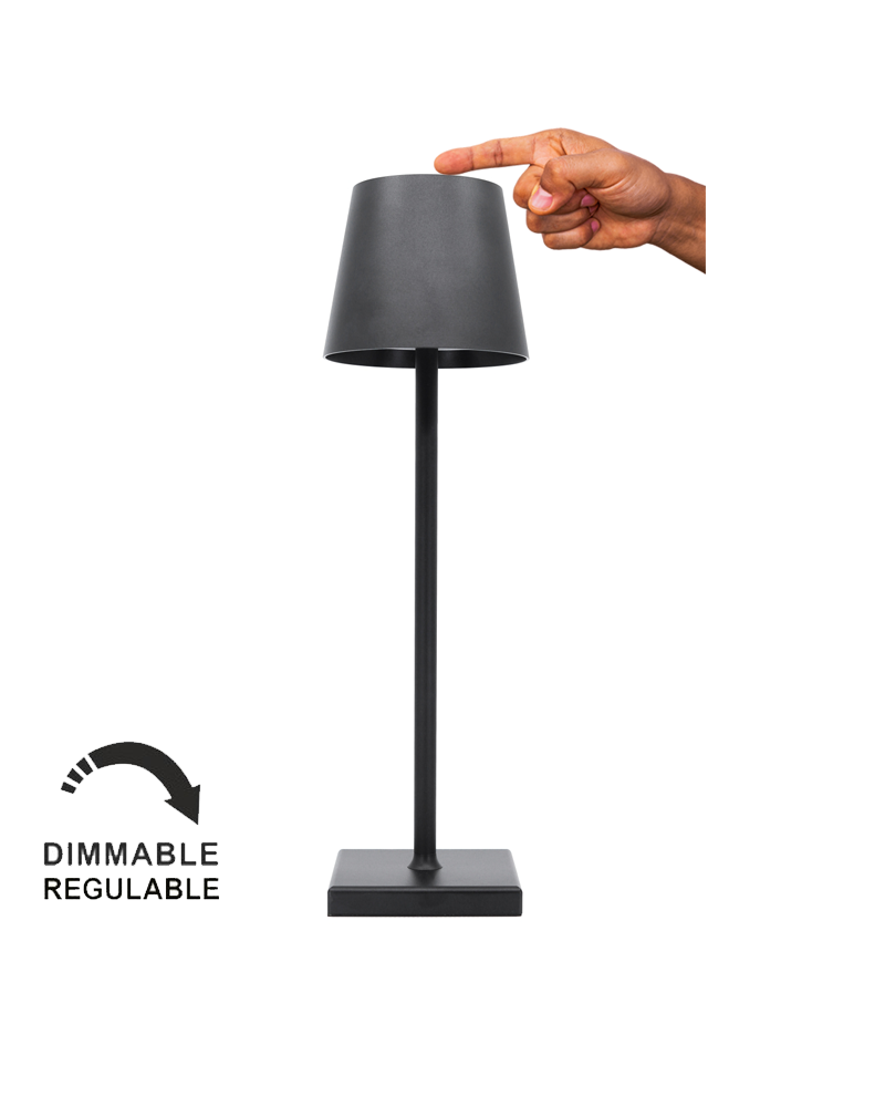 Outdoor portable table lamp IP54 LED 3.5W 38cm aluminum with battery with touch control dimmable
