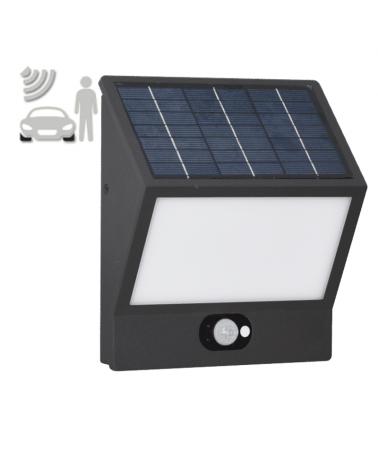 Proyector solar de 24,5cm de pared de aluminio con sensor LED 3W 4000K