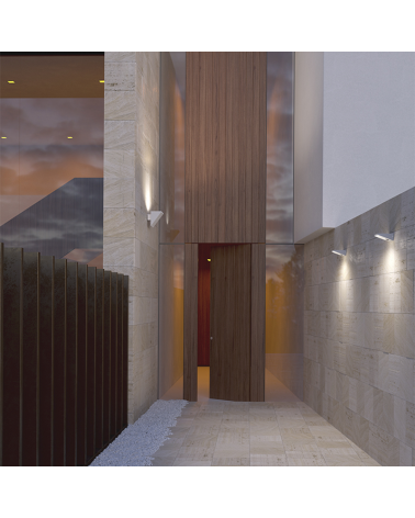 Proyector solar de 14,5cm de pared de aluminio con sensor LED 2,5W 4000K