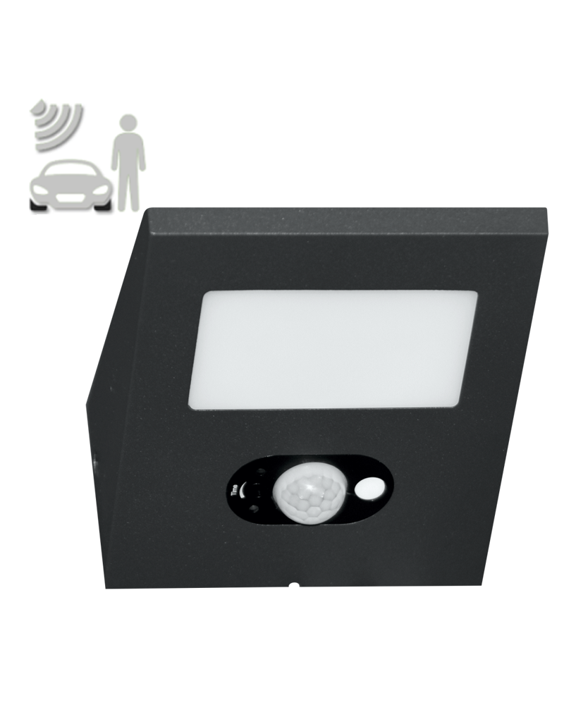 Proyector solar de 14,5cm de pared de aluminio con sensor LED 2,5W 4000K