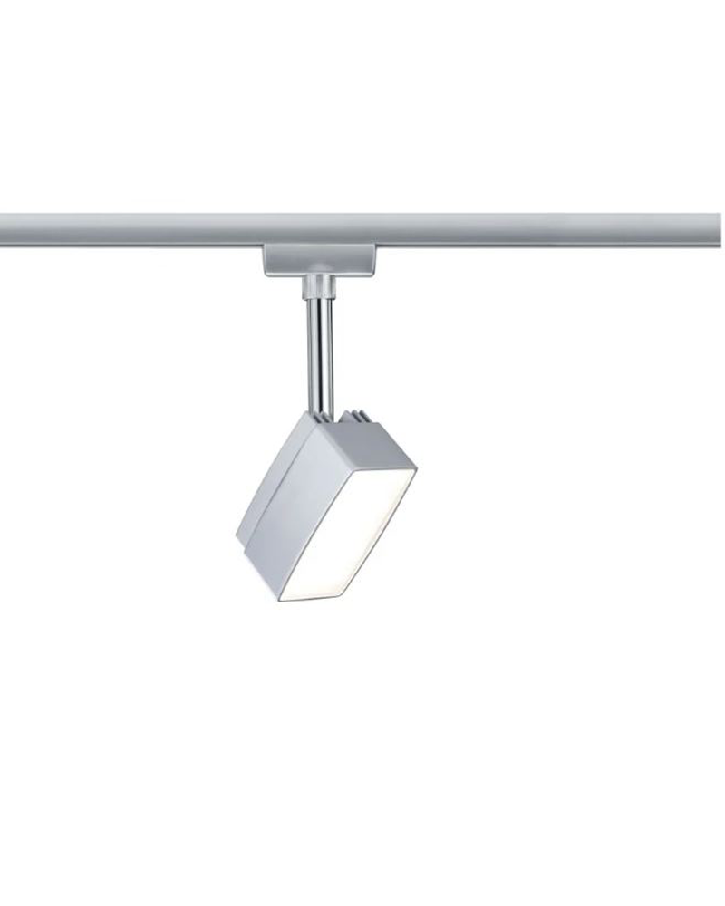 Foco LED de carril 17,5cm 5W de metal cromo mate