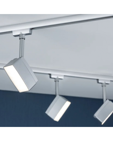 Foco LED de carril 17,5cm 5W de metal cromo mate