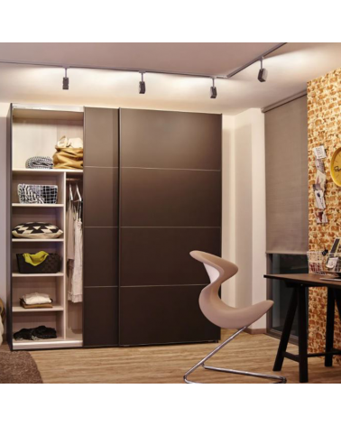 17.5cm 5W LED track spotlight in matt chrome metal