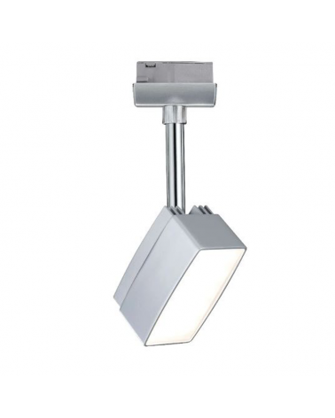 Foco LED de carril 17,5cm 5W de metal cromo mate