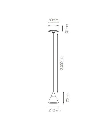 Lámpara colgante de superficie 7W LED aluminio 2700K