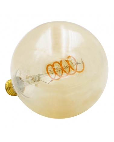 LED vintage Amber Globe Light Bulb 125mm Vertical Spiral LED Filaments E27 3W 2200K 110 Lm.