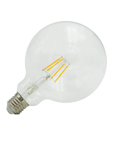 Globe bulb 125 mm. Clear E27 LED Filaments