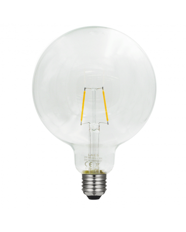 Globe bulb 125 mm. Clear E27 LED Filaments