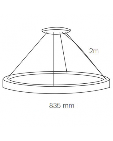 LED Ceiling lamp 83.5cm diameter 43W aluminum, black finish, On/Off driver