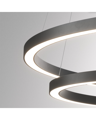 LED Ceiling lamp 83.5cm diameter 43W aluminum, black finish Dali driver