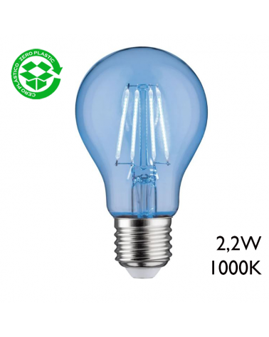 Standard blue LED bulb 2.2W filaments E27 1000K