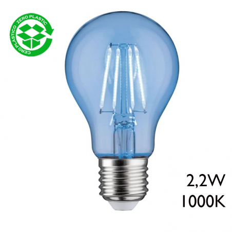Bombilla Estándar LED azul 2,2W filamentos E27 1000K