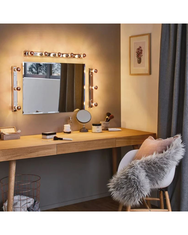 Wall lamp Hollywood for mirror chrome finish with 3x40W E14 with switch