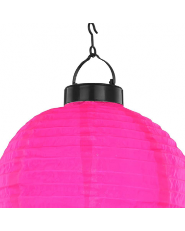 Solar lantern 25.5cm pink plastic 3.2V