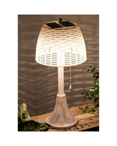 Solar table lamp with spike for garden 60cm white and gold finish IP44