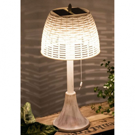 Solar table lamp with spike for garden 60cm white and gold finish IP44