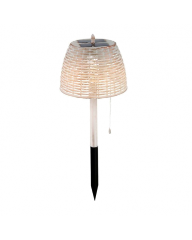 Lámpara de mesa solar con pincho para jardín 60cm acabado blanco y dorado IP44