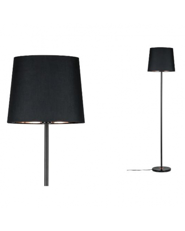 Floor lamp 160cm metal, marble and textile with black and copper finish 20W E27
