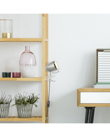 Foco con pinza de metal estilo vintage E14 15W varios acabados