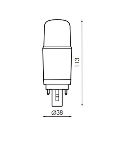 PL LED bulb 38mm 10W G24d-3 25.000H