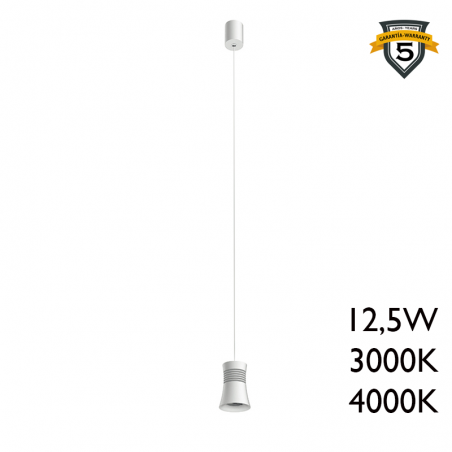 Lámpara de techo LED cilindrico de aluminio 12,5W 7,6cm blanco +50.000h