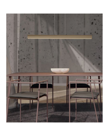 Lámpara de techo LED de aluminio 38W 120cm latón +50.000h