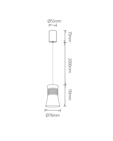 Ceiling lamp LED cylindrical aluminum 12.5W 7.6cm white +50.000h