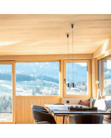 Lámpara de techo LED cilindrico de aluminio 12,5W 7,6cm negro +50.000h