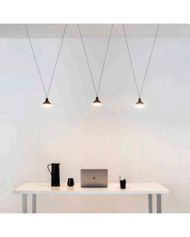 Lámpara de techo LED con 3 focos regulables en altura de aluminio en negro 24W 3000K
