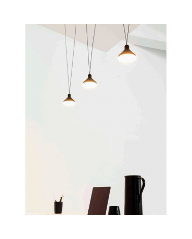 Ceiling lamp LED with 3 height-adjustable spotlights in black aluminum 24W 3000K