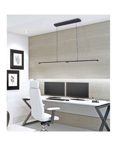 Lámpara de techo LED de aluminio 21W 110cm negro +50.000h