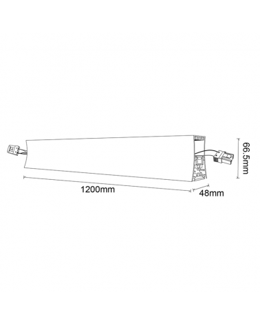 Lámpara de techo LED de aluminio 76W 240cm blanco +50.000h