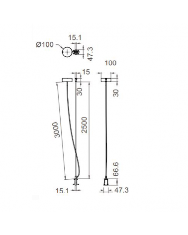 Lámpara de techo LED de aluminio 76W 240cm blanco +50.000h